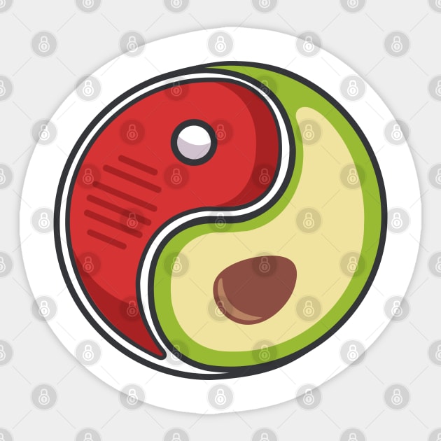 MEAT AND AVOCADO  YIN YANG Sticker by madeinchorley